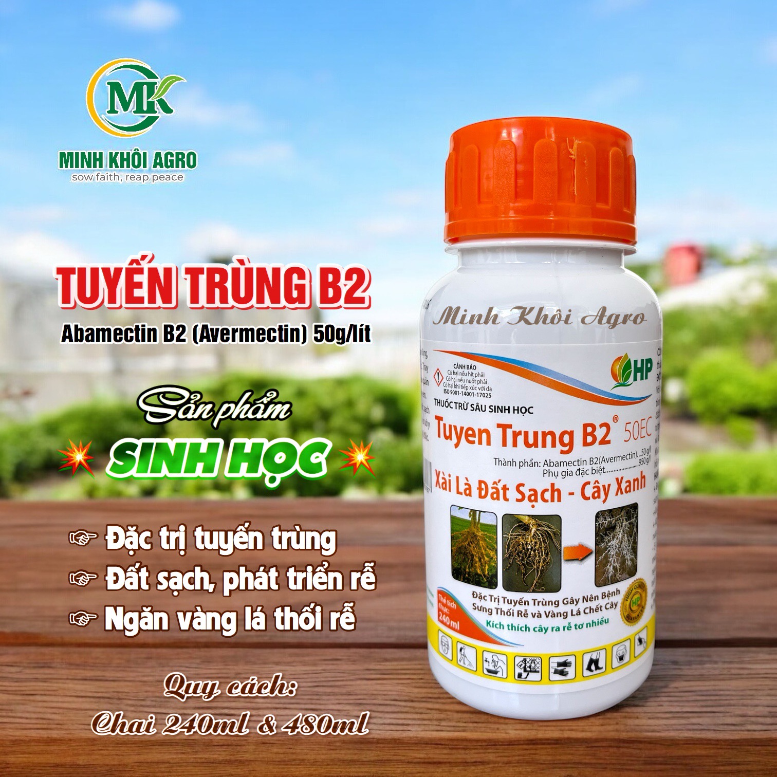 Thuốc trừ sâu sinh học Tuyến Trùng B2 - Chai 240ml